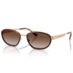 Occhiali da sole Michael Kors Suffolk MK1189 189913 Beige ovali con profilo tartarugato e lenti marrone sfumato