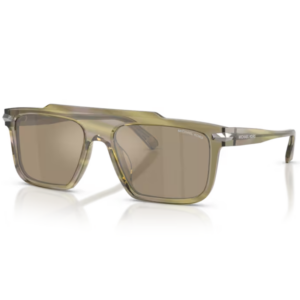 Occhiali Michael Kors Boston oliva con montatura effetto corno e lenti oliva