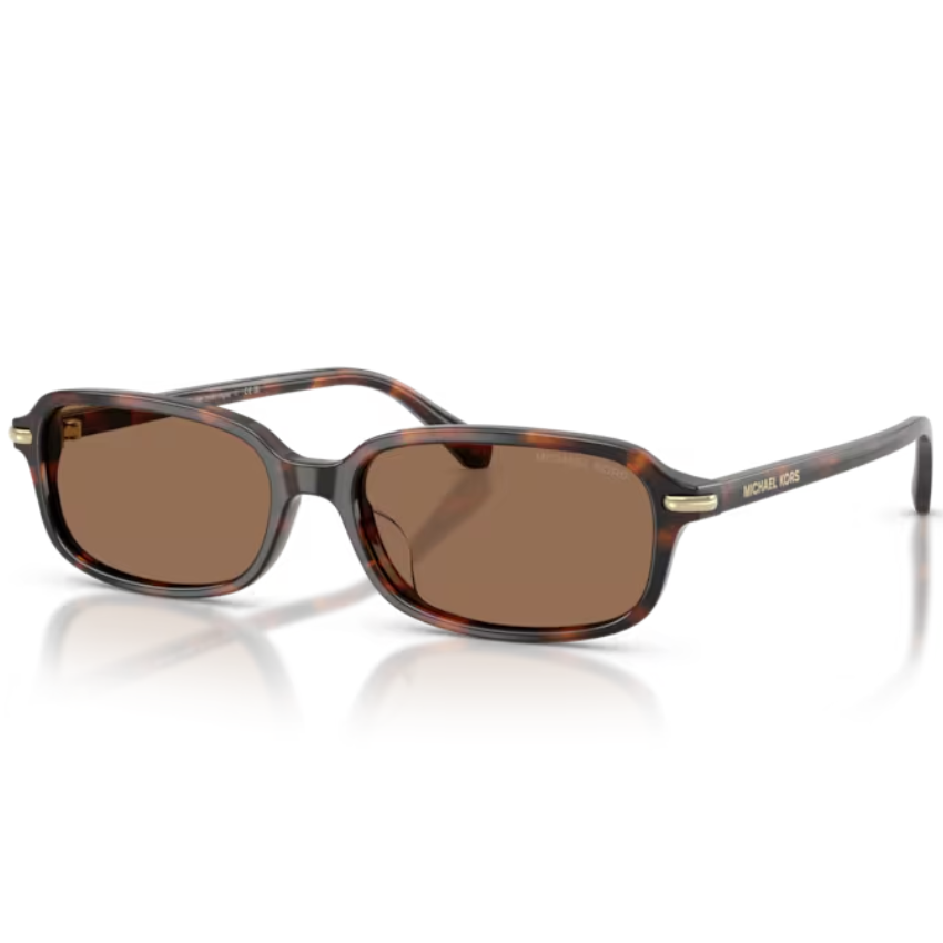 Occhiali da sole Michael Kors MK2288U AGRA 403973 Mogano Tartarugato con montatura rettangolare, lenti marroni e dettagli dorati