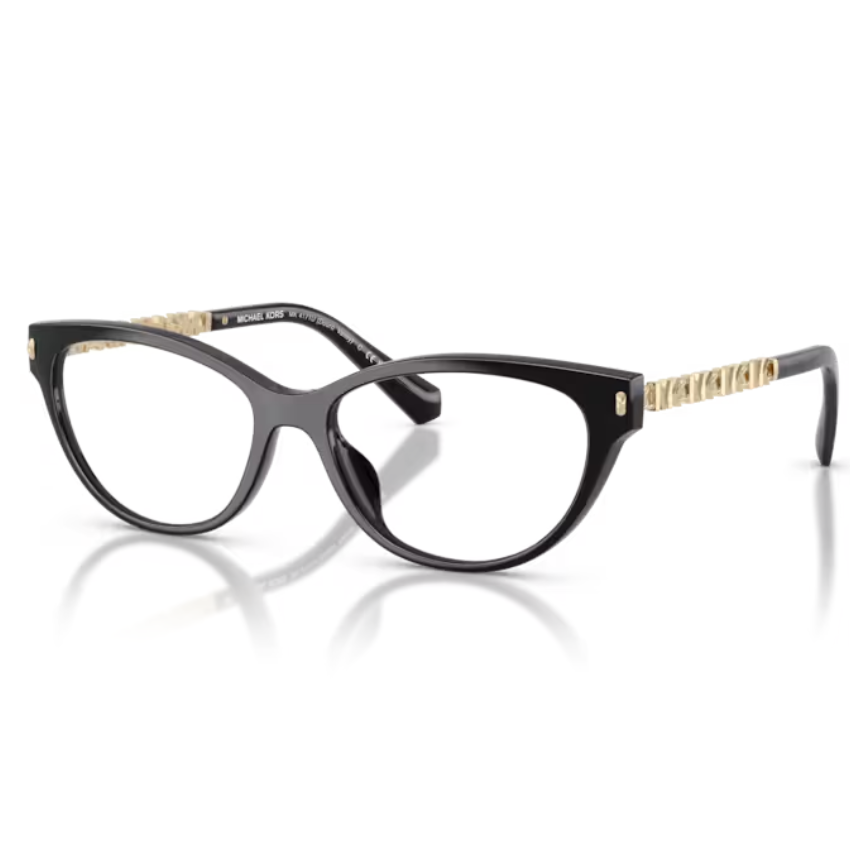 Michael Kors Douro Valley nero con forma cat-eye e aste gioiello dorate