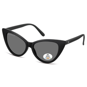Montana Eyewear MP71 nero con montatura cat-eye opaca e lenti grigio fumé