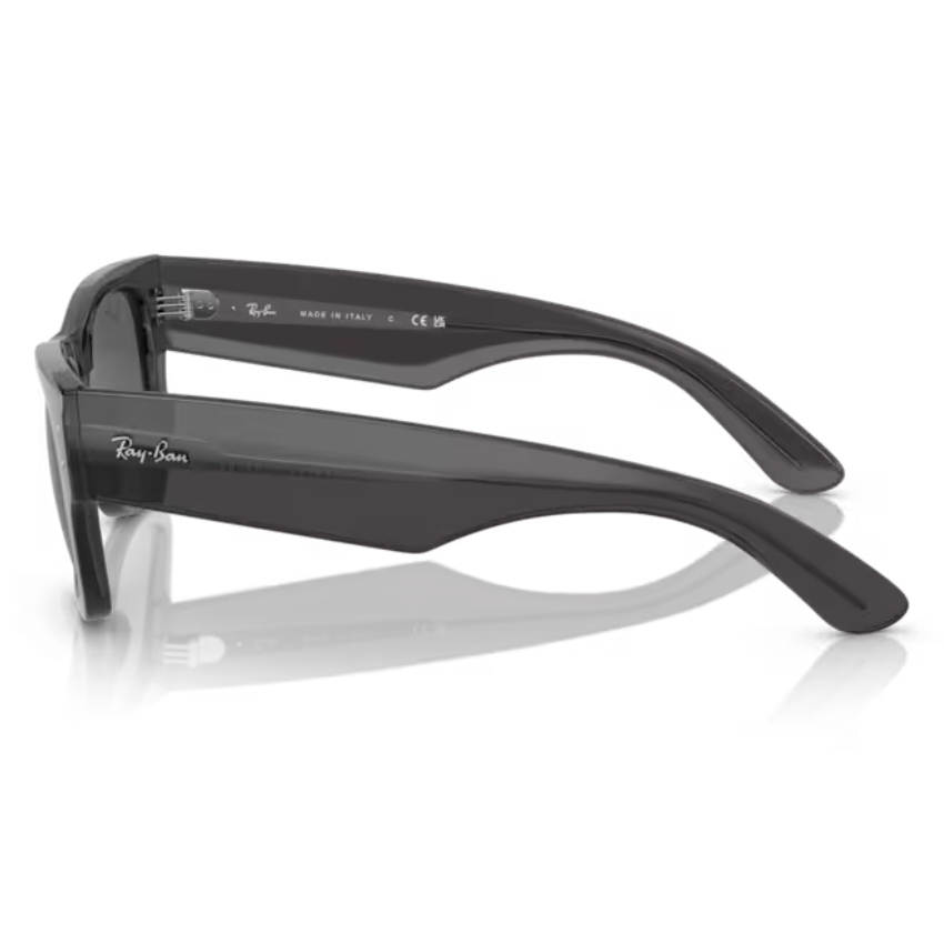 Ray-Ban Mega Wayfarer RB0840S 1406B1 con montatura nero trasparente e lenti grigio scuro