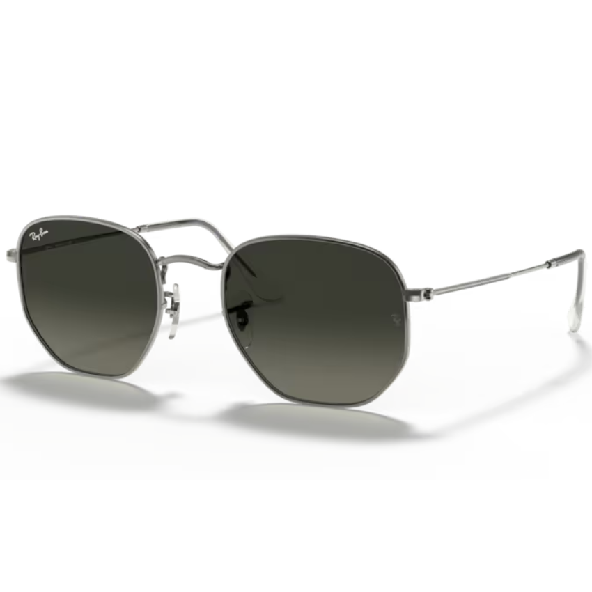 Occhiali da sole Ray-Ban RB3548N Hexagonal 004/71 Gunmetal unisex con lenti Grey Gradient