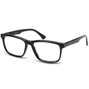 Sunoptic AC374 nero con montatura rettangolare in acetato lucido