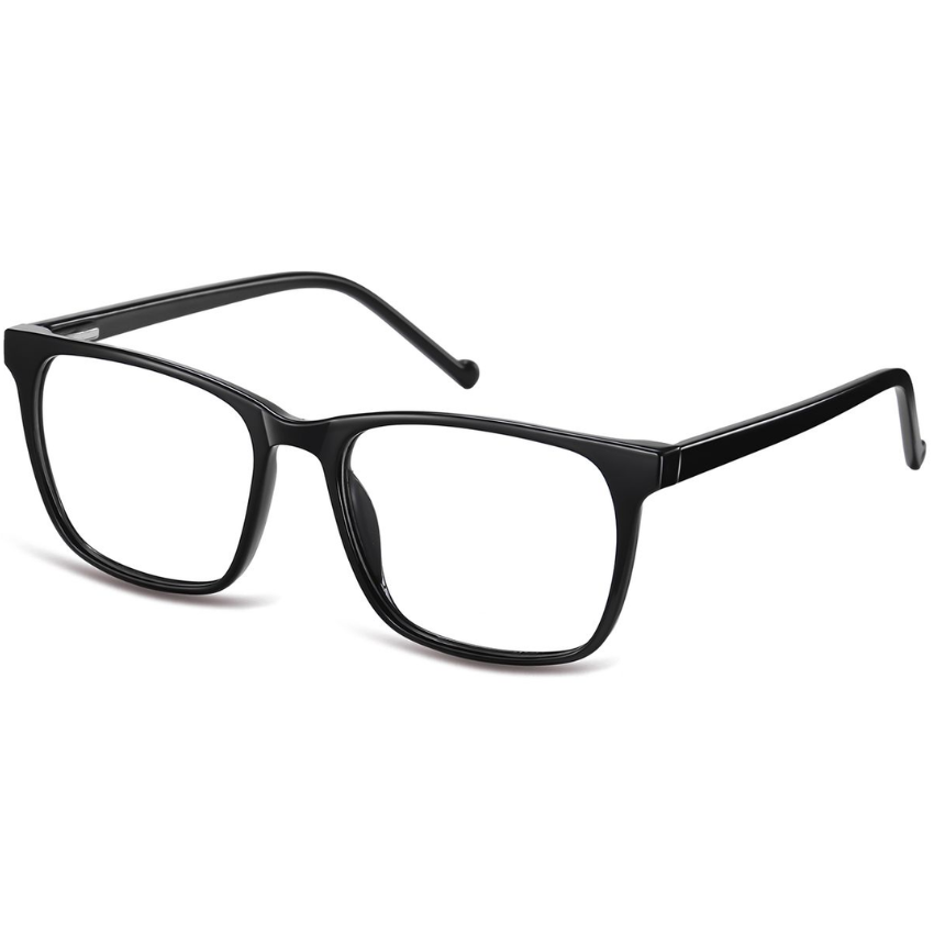 Sunoptic CP108 nero con montatura rettangolare lucida e lenti trasparenti