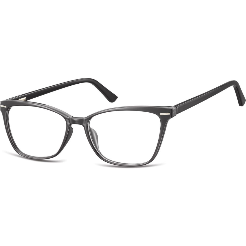 Sunoptic CP118 nero donna con montatura cat-eye lucida e lenti trasparenti