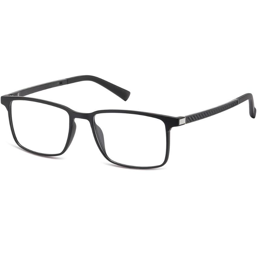 Sunoptic TRC-191 nero con montatura rettangolare opaca e aste con dettaglio geometrico