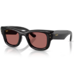 Occhiali da sole Ray-Ban RB4940 Wayfarer Puffer 601/69 Nero con lenti Dark Violet
