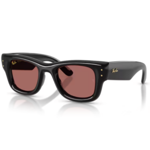 Occhiali da sole Ray-Ban RB4940 Wayfarer Puffer 601/69 Nero con lenti Dark Violet