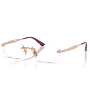 Vogue VO4343 5152 oro rosé con montatura ovale rimless in metallo e terminali bordeaux
