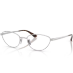 Occhiali da vista Vogue VO4355 323 Argento in metallo con forma a farfalla e terminali marroni