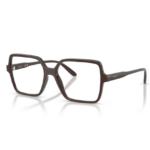 Occhiali da vista Vogue VO5702 2252 Marrone Pieno con montatura squadrata geometrica e aste sottili coordinate