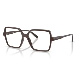 Occhiali da vista Vogue VO5702 2252 Marrone Pieno con montatura squadrata geometrica e aste sottili coordinate