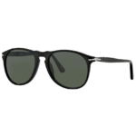 Coppia di aste di ricambio Persol PO9649S 95/31 Nero Lucido con frecce metalliche argentate e confezione RAP6889AE