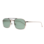 Occhiali da sole OS Sunglasses Rio OS2055-C01 con montatura metallica oro rosato, lenti verde chiaro, doppio ponte e naselli trasparenti